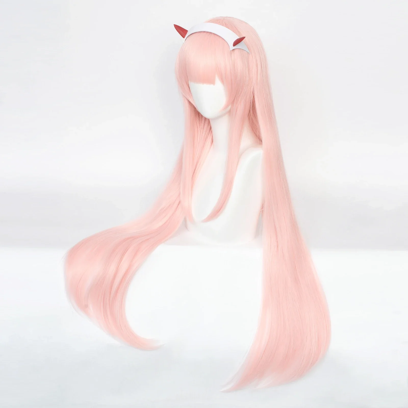 RANYU Anime Long Women Wig Pink Synthetic Straight Cosplay Fluffy Hair Heat Resistant Wig For Party