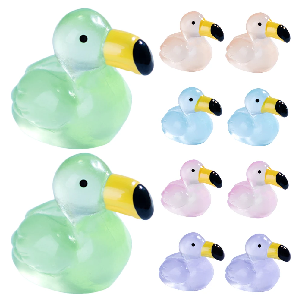 

10pcs Flamingo Mini Resin Ornaments Lifelike Animal Figurines Garden Decor Landscape DIY Toys