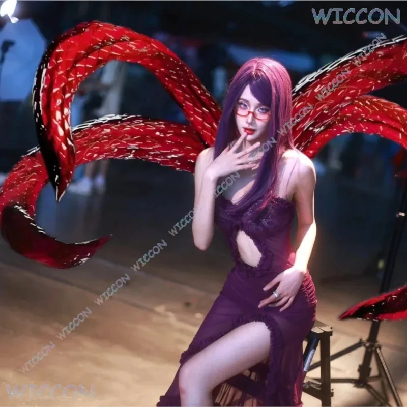 ساي. فستان Tok yoGh oul Rize Kamishiro التنكري باللون الأرجواني متوفر في المخزون لعبة الرسوم المتحركة زي الشخصية قاعة الاختراق المزدوجة #1