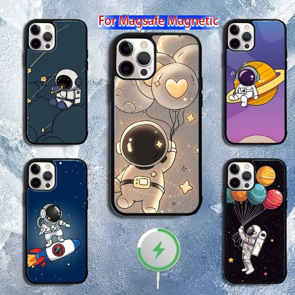 

Saturn Cute Astronaut Phone Case For iPhone 16,15,14,13,12,11,Pro,Max,Plus,Mini,Magsafe,Magnetic Wireless Charging Case