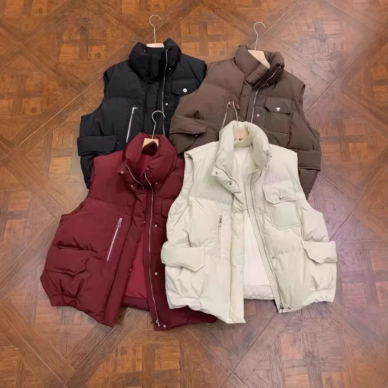 

Down Jacket Vest for Women White Duck Down Loose Cardigan-style Blazer-style Trendy Women Vest Sleeveless Cardigan Women