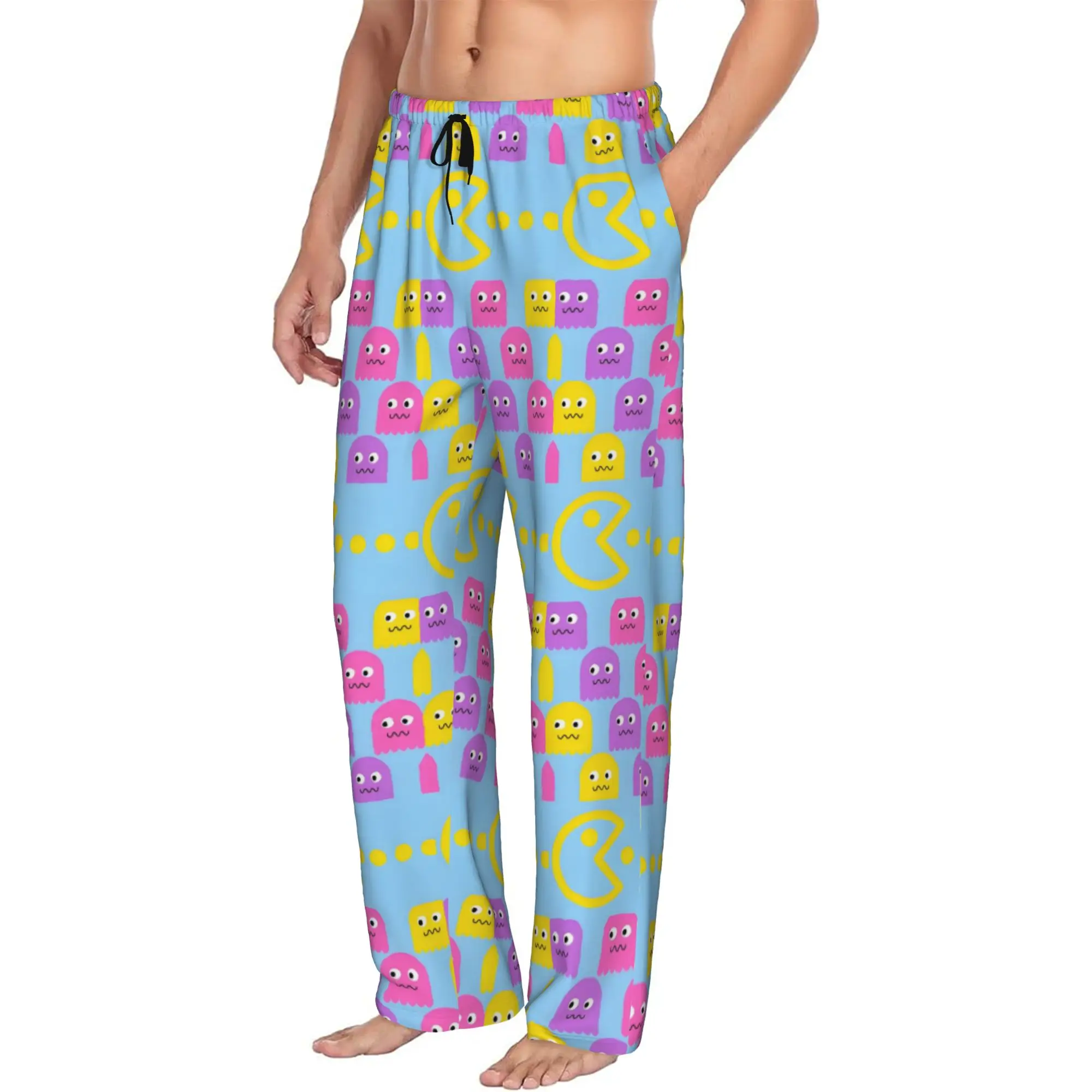 Custom P-Paced Pajama Pants for Men Video Game Sleepwear Lounge Sleep Bottoms Stretch with Pockets