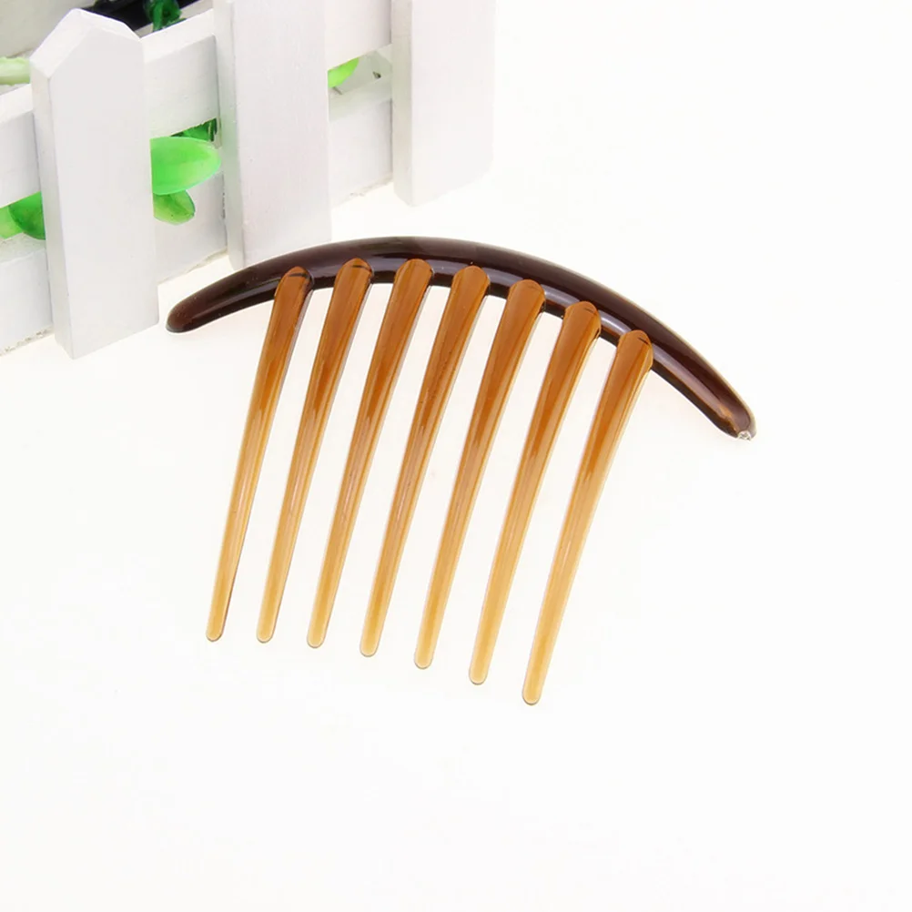20 Piezas de Horquillas de 7 Dientes, Pinzas de Pelo de Plástico Negras y Marrones para Mujer, Accesorio para el Cabello para Fiestas y Bodas, Peine de Siete Dientes