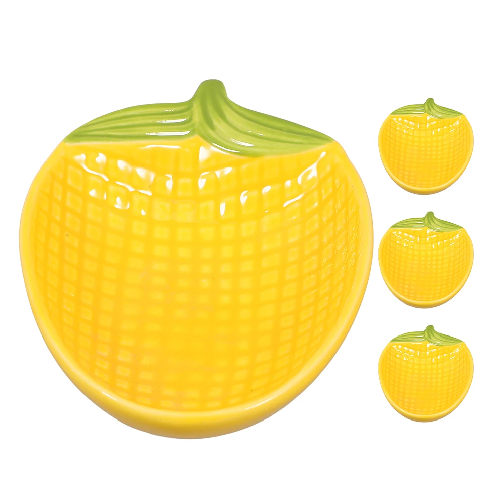 

4Pcs Corn Shaped Ceramic Dip Bowls Small Dessert Salad Serving Dishes Cute Sauce Bowls for Entertaining Kitchen