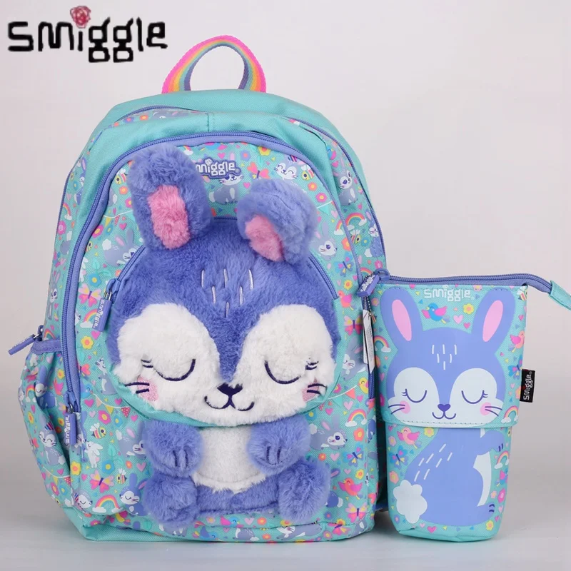 

New Genuine Australian Smiggle Backpack With Purple Rabbit Shaped Backpack Children Stationery Student Pencil Case Children Gift