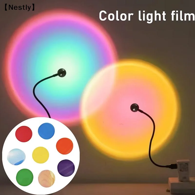 5/10pcs Self-Adhesive Color-Changing Film Lights Warm Light Ambiance Lamp Replacement Sheets 74mm Light Stickers Ambient〔Nest〕