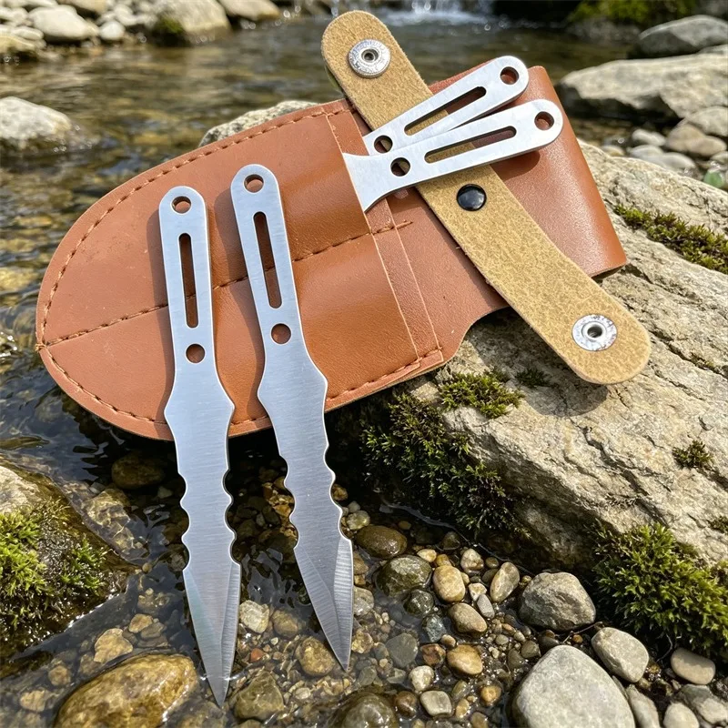 

Unsharpened knife Steel Fixed Blade Pocket Knife Outdoor Tool Portable Pocket Knife Multi-Purpose Camping edc Training Knife
