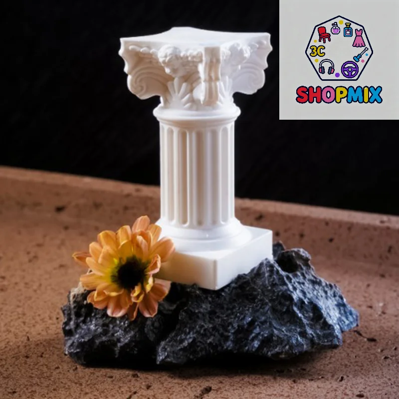 Roman Pillar Greek Column Statue Pedestal Candlestick Stand Figurine Sculpture Indoor Home Dinning Room Garden Scenery Decor