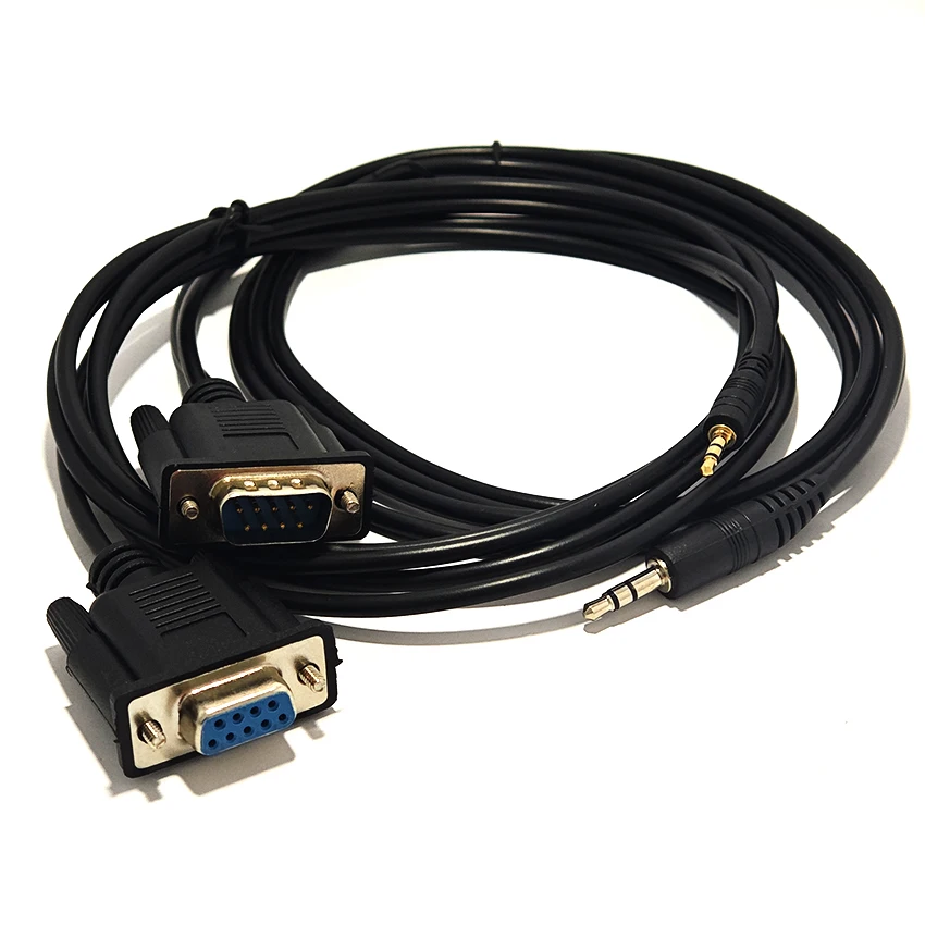 9Pin RS232 DB9 Male Female To 3.5MM / 2.5mm 3-Poles Male Jack Adapter Serial Cable Cord 1.8M Audio Plug Head Connection Cable