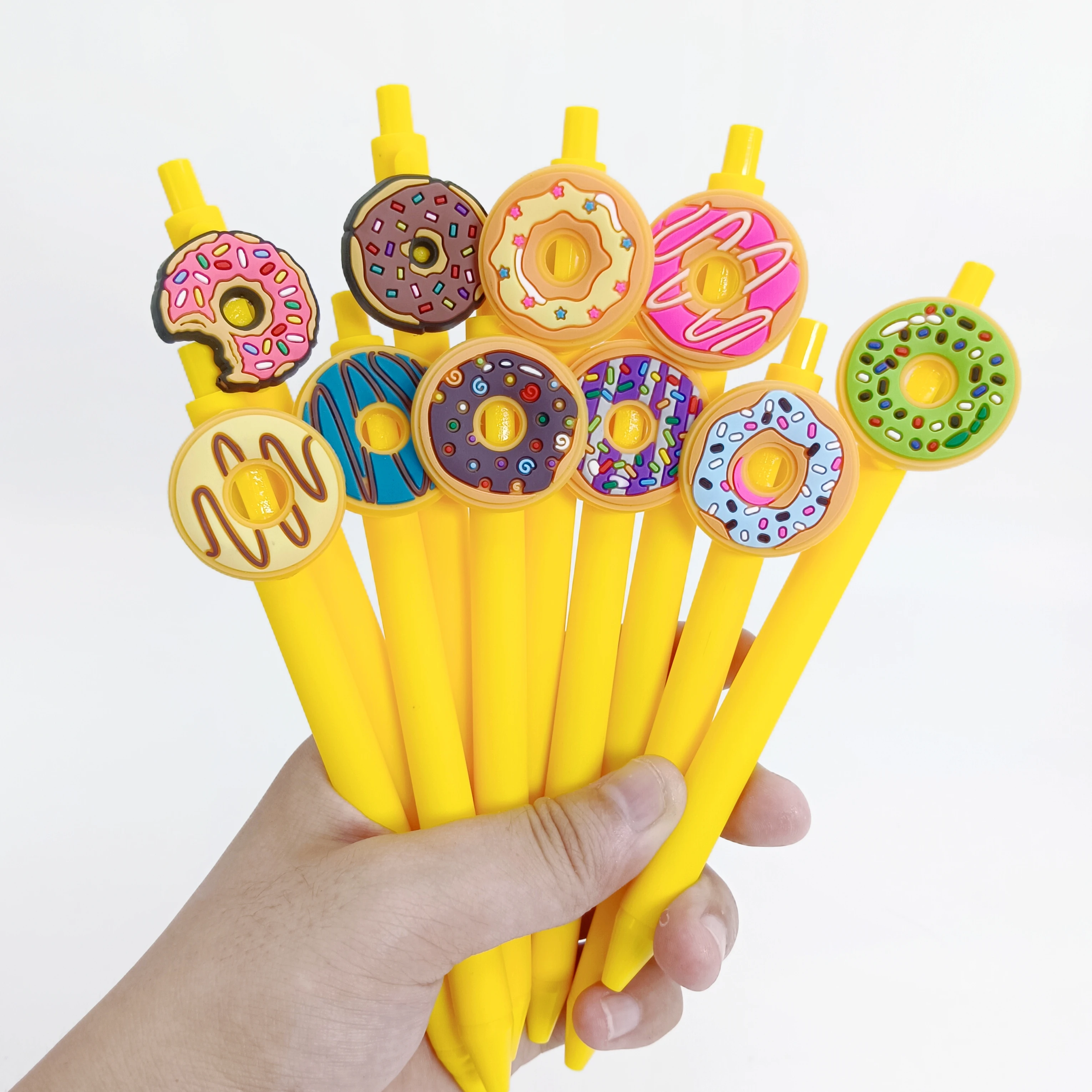 Bolígrafo Gourmet Donut de 10 piezas, bolígrafo de regalo de recompensa de firma de estudiante, bolígrafo de firma de tinta negra