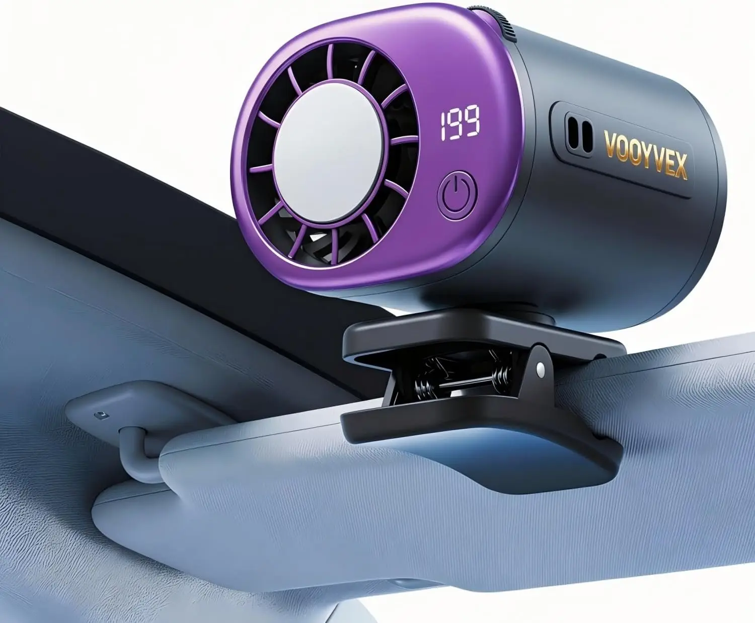 2026 Car Clip On Fan Air Conditioner With Led Display - 360° Rotation Stroller Mini Clip Fan Portable Personal Clip-On Air Condi