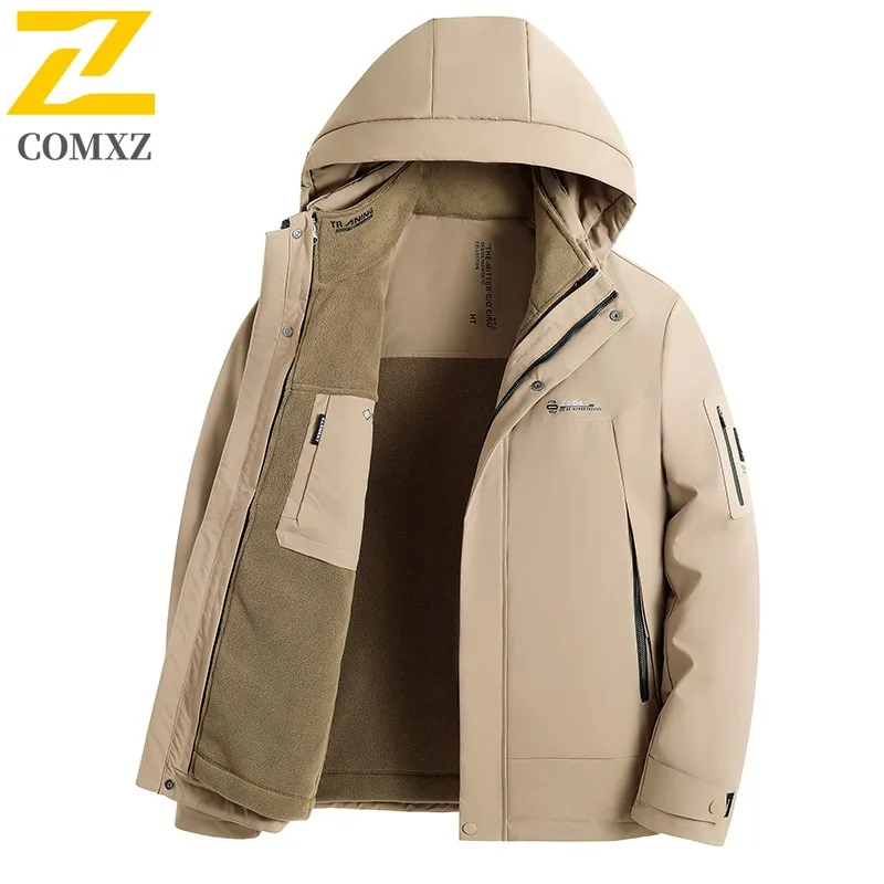 

COMXZ Men's Down Jacket Winter New High-end Luxury Thick Windproof Detachable Liner Down Jacket Business Lightweight Warm Coat