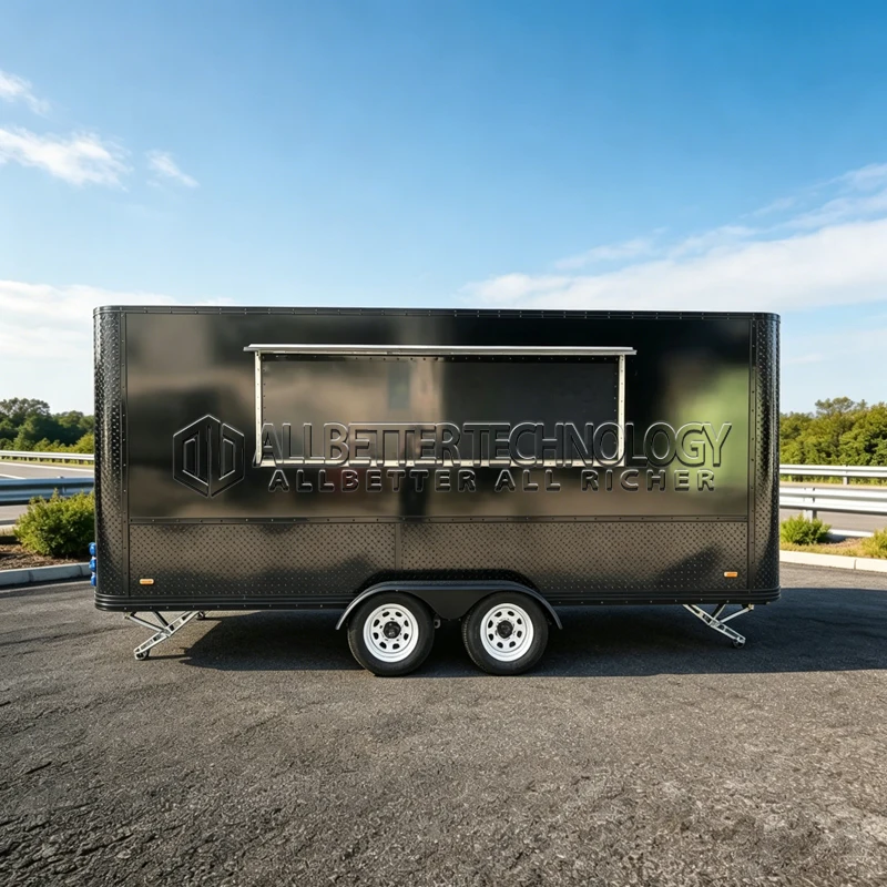 

Allbetter Прицеп-фургон для фастфуда большой вместимости, полностью оборудованная коммерческая кухня для пиццы, барбекю, хот-догов, фестивальный фургон для быстрого питания