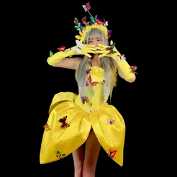 Festival Party Big Petal Butterfly Dress 4 Colors Women Dance Team Show Stage Wear Singer Performance Clothes Dancer DS Costume