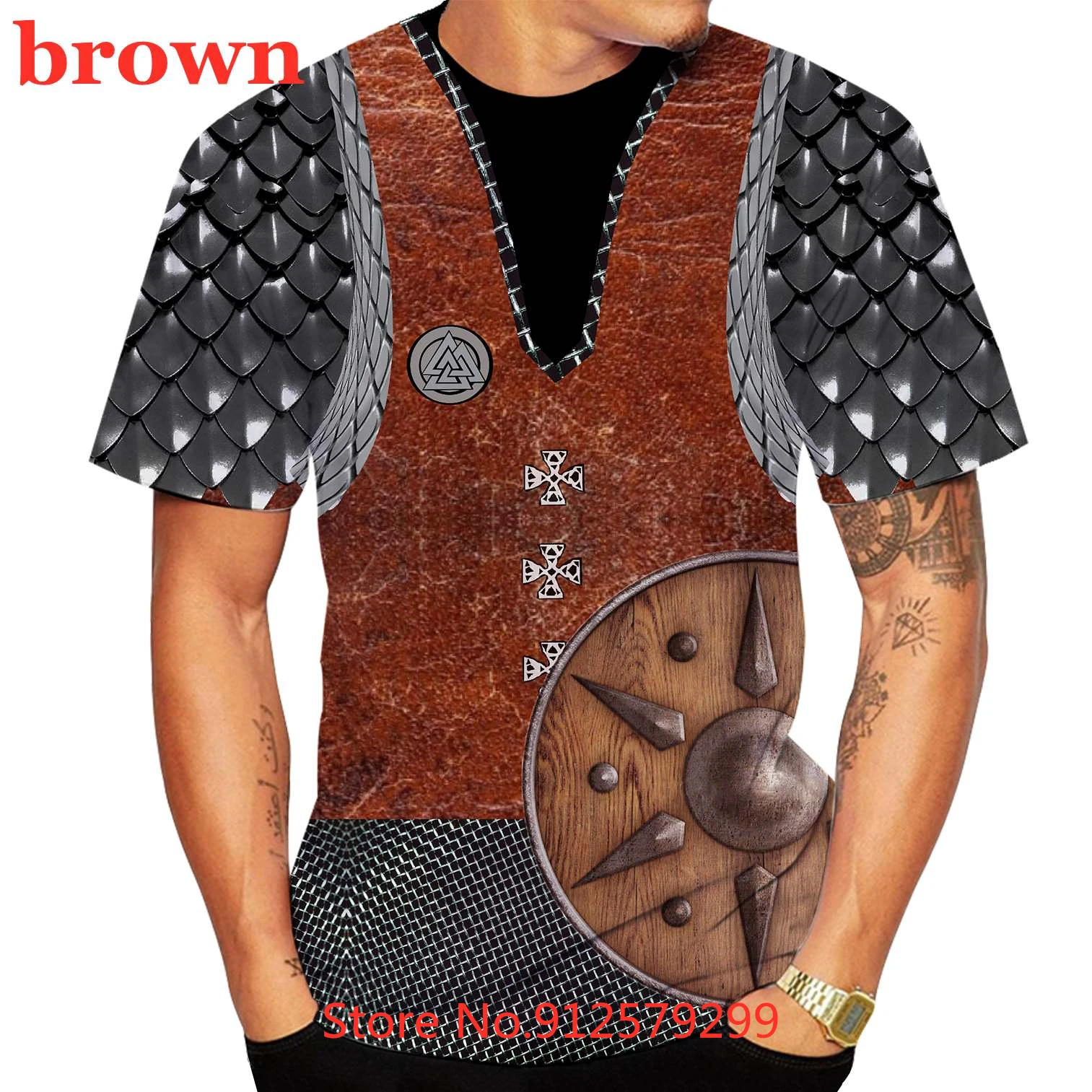 Summer Fashion Medieval Armor 3D Print T Shirt Men's Casual Funny Short-sleeved Round Neck T-shirt