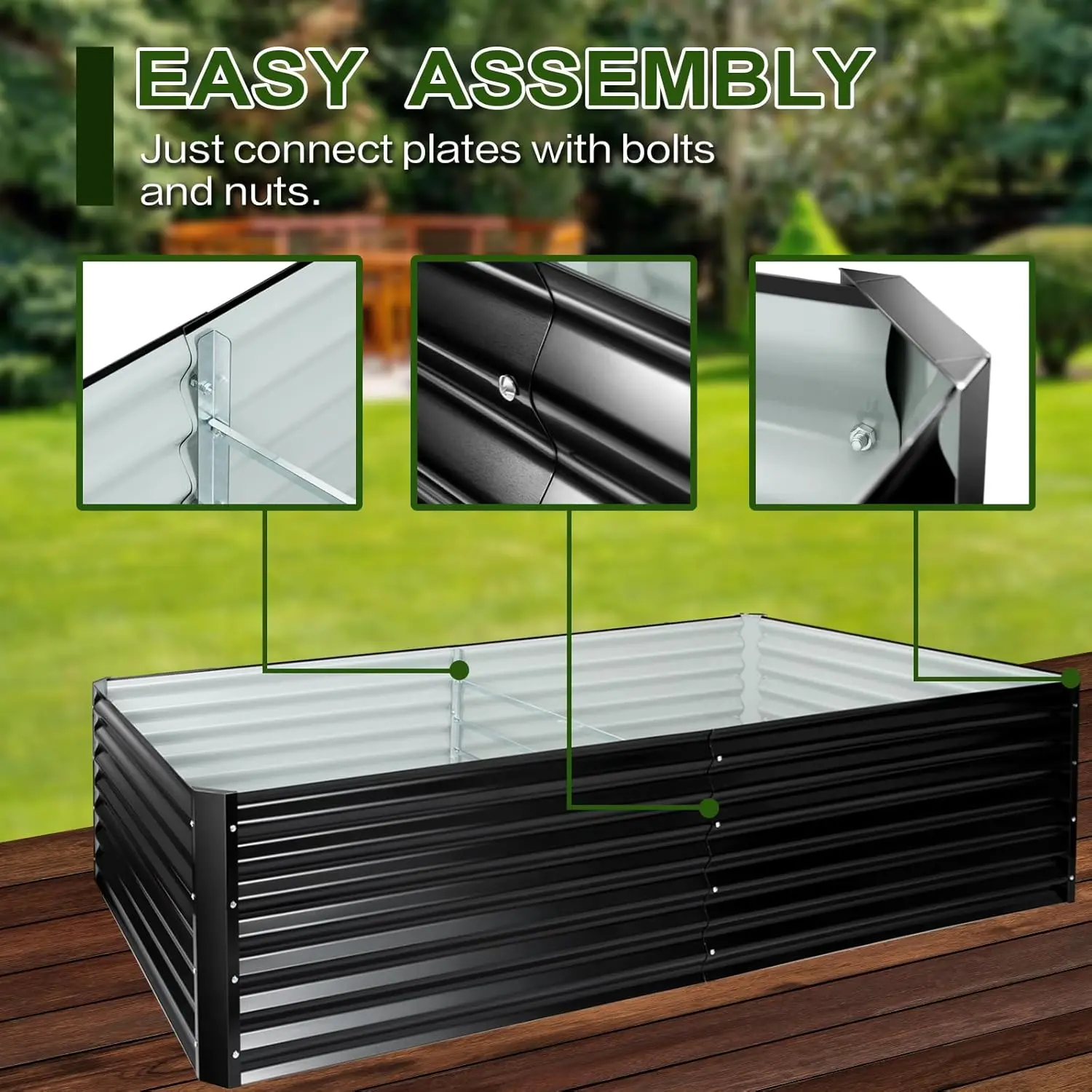 

Metal Raised Bed Garden Bed Kit, 8x4x2ft Tall Galvanized Planter Raised Garden Boxes Outdoor, Large Metal Raised Garden,Hot Sale