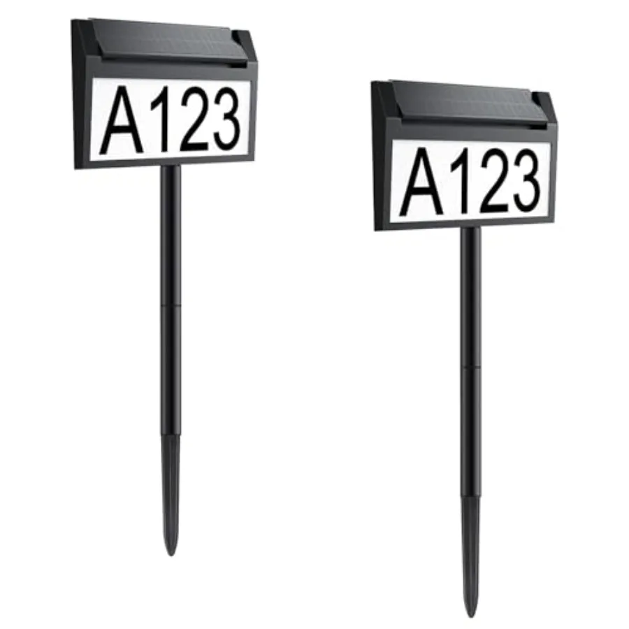 

Solar House Number Sign LED Illuminated Outdoor Address Plaque with Smart Control 3-Color in 1 Waterproof Solar Powered House N