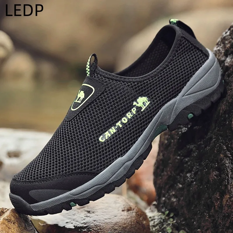 Men's Casual Shoes Wear-resistant Non-slip Fashion Breathable Round Toe Comfortable Outdoor Thick-soled Sports Shoes Large Size