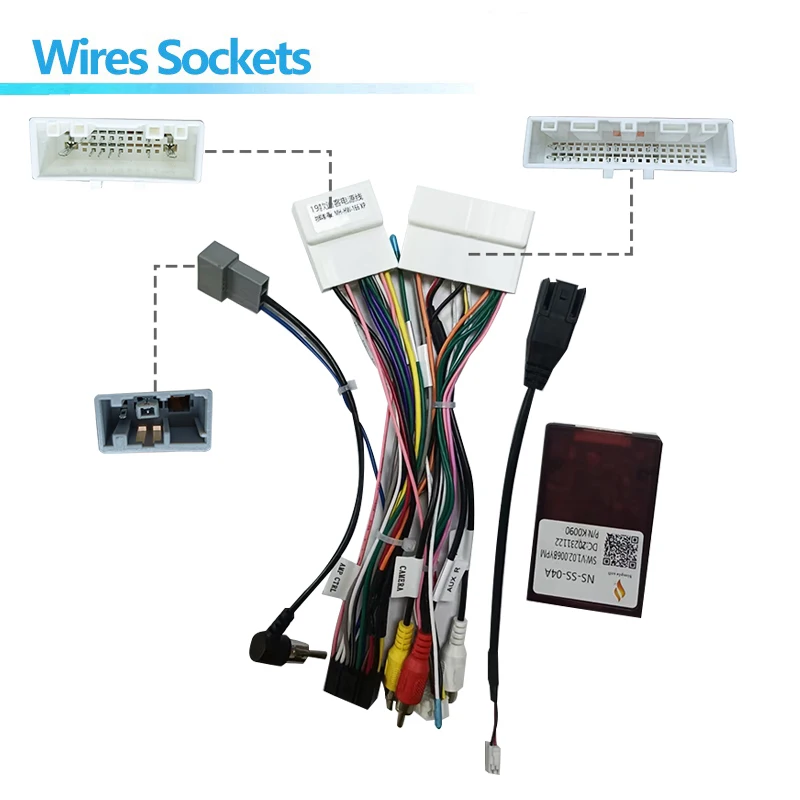 Android Car Radio Canbus Box Decoder For Nissan Qashqai X-Trail 16 Pin Wiring Harness Connector Plug Power Cable Adapter