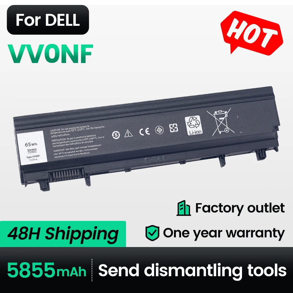 

Keyuan VV0NF 5600mAh N5YH9/E5440 Laptop Battery for DELL Latitude E5540/VJXMC/0K8HC Series F49WX/FT6D9