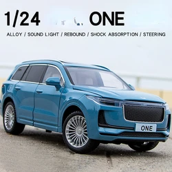 1:24 LEADING IDEAL ONE Alloy New Energy Car Model Diecast Metal Toy Car Model Simulation Sound and Light Childrens Gift A493