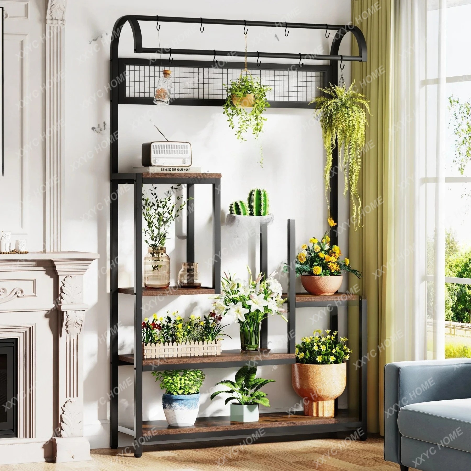 

L Outdoor Flower Shelf Multiple Wrought Iron Household Indoor Floor Flower Pot Plant Shelf