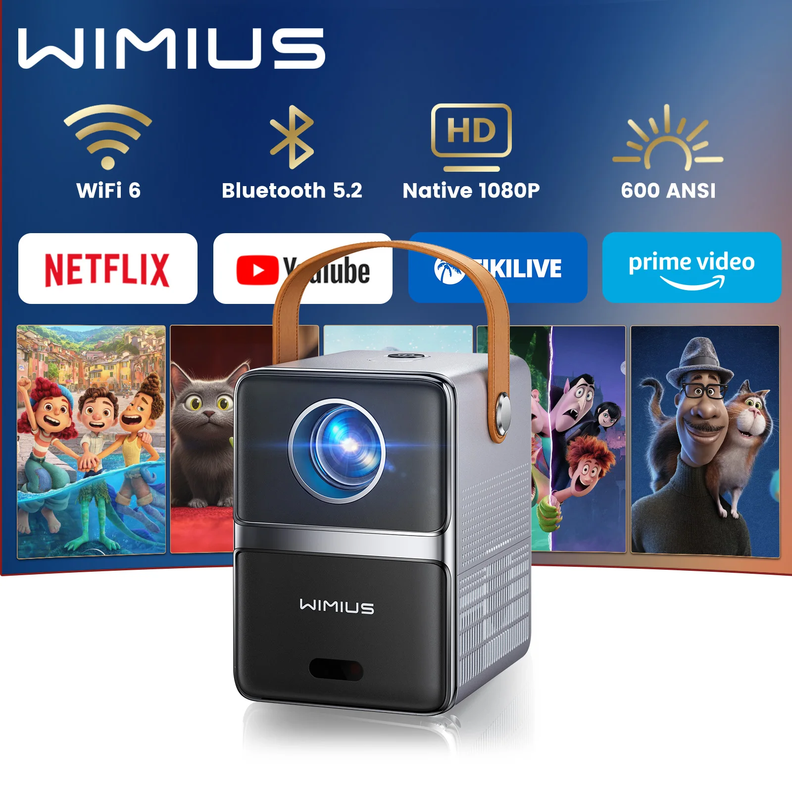 Wimius Mini Beam جهاز عرض محمول 4K 800ANSI أصلي 1080P Wifi6 BT5.2 متعاطي المخدرات الليزر المسرح المنزلي proyector أجهزة عرض الأفلام #1