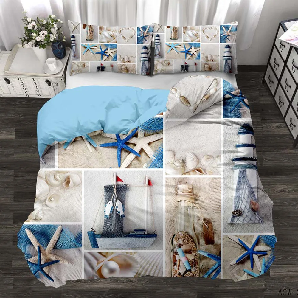 

Starfishes Souvenir 3d Bedding Set King Queen Full Twin Size Bed Linen Set