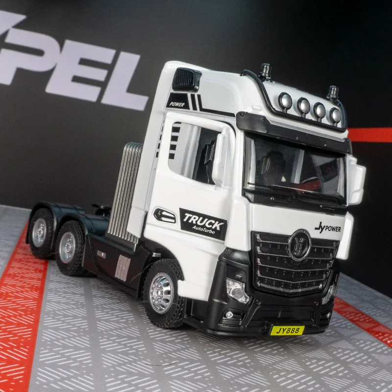 1:50 シミュレーションエンジニアリング車両道路二階建て輸送車両合金モデル少年音響光学玩具ギフトプルバック車