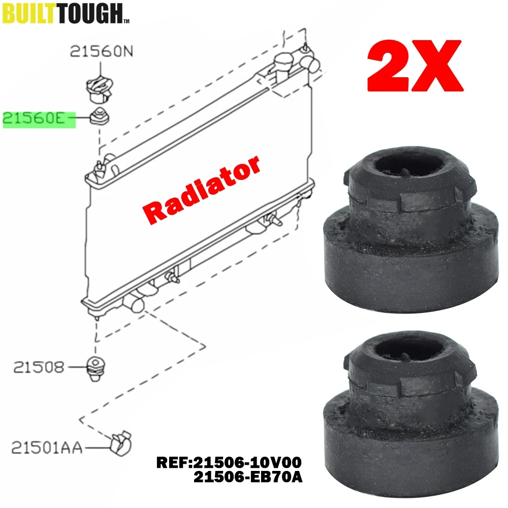 2pc For Nissan 180SX 200SX 240SX S13 S14 S15 350Z 370Z Z33 Z34 Upper Radiator Rubber Mount Bushing Bush Bracket Mounting Top