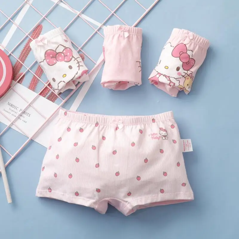 Four Cartoon High-End Hallokitty Panties Shorts Skin-Friendly Comfort Mother and Baby Panties Girl Underwear Underwear