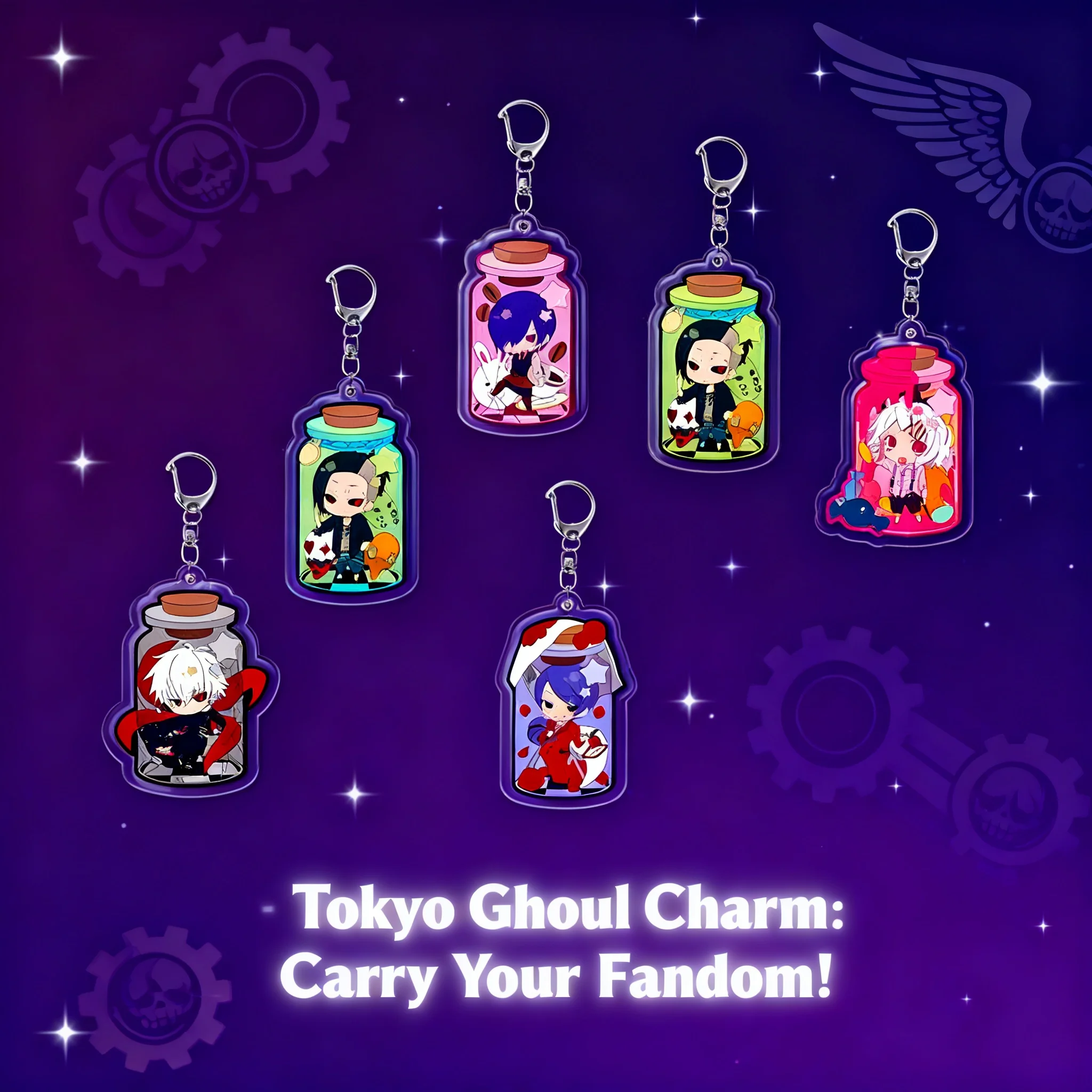 

Tokyo Ghoul Kaneki Ken Kirishima Touka Kamishiro Rize Acrylic Keychain Anime Cosplay Accessories Gift for Fans Collection