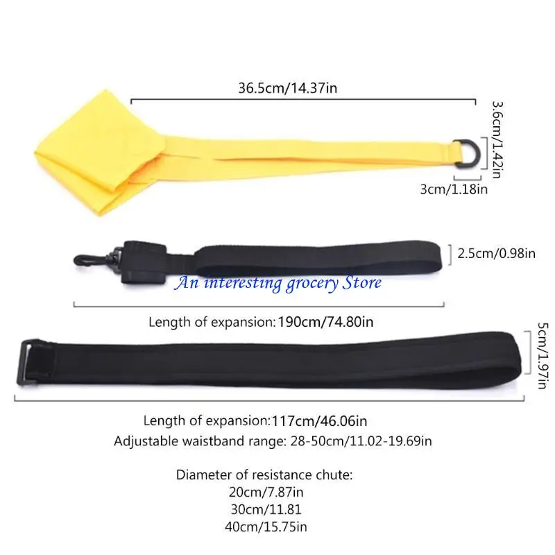 حزام مقاومة السباحة 652D، حزام تدريب القوة للسباحة مع مظلة متينة