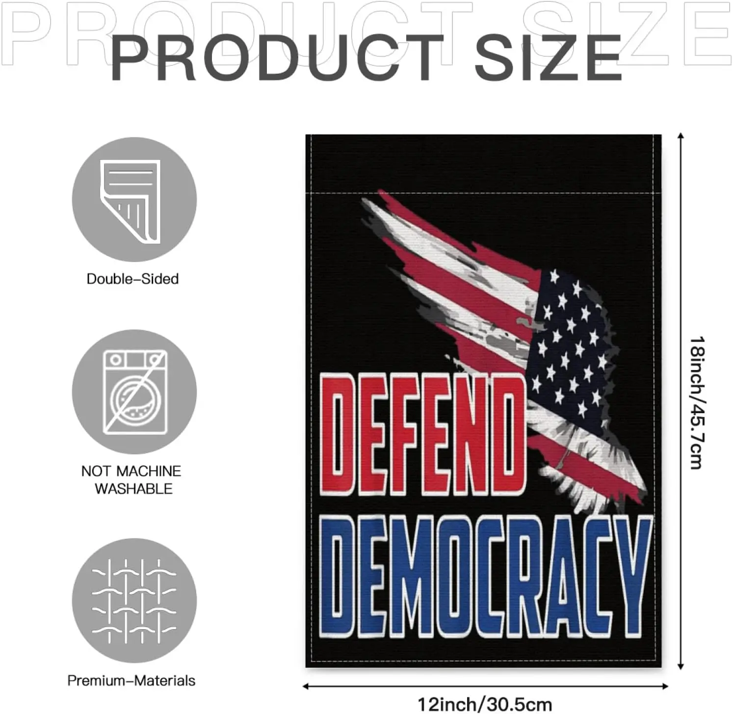 Defend Democracy Garden Flags,12x18 in Double Sided Yard Flag Tapestry Decoration Home Holiday Farmhouse Outside GGL WWL IIC