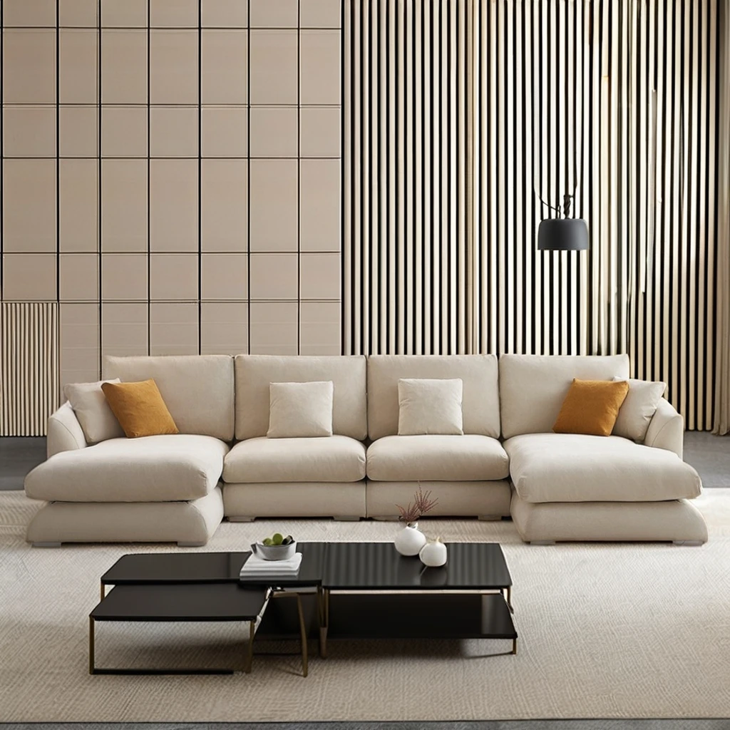 Nordic Minimalist Feather Modular Sofa Italy Designer Couch Set Home Living Room Household Furniture U Shaped Sofa
