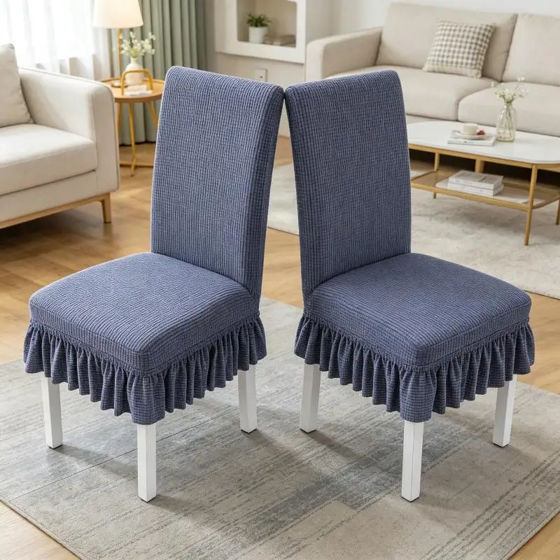 Chair Cover Knitted Thick Long Pleated Edge Elastic Anti Dirty Home Chair Cover Universal Size For All Seasons