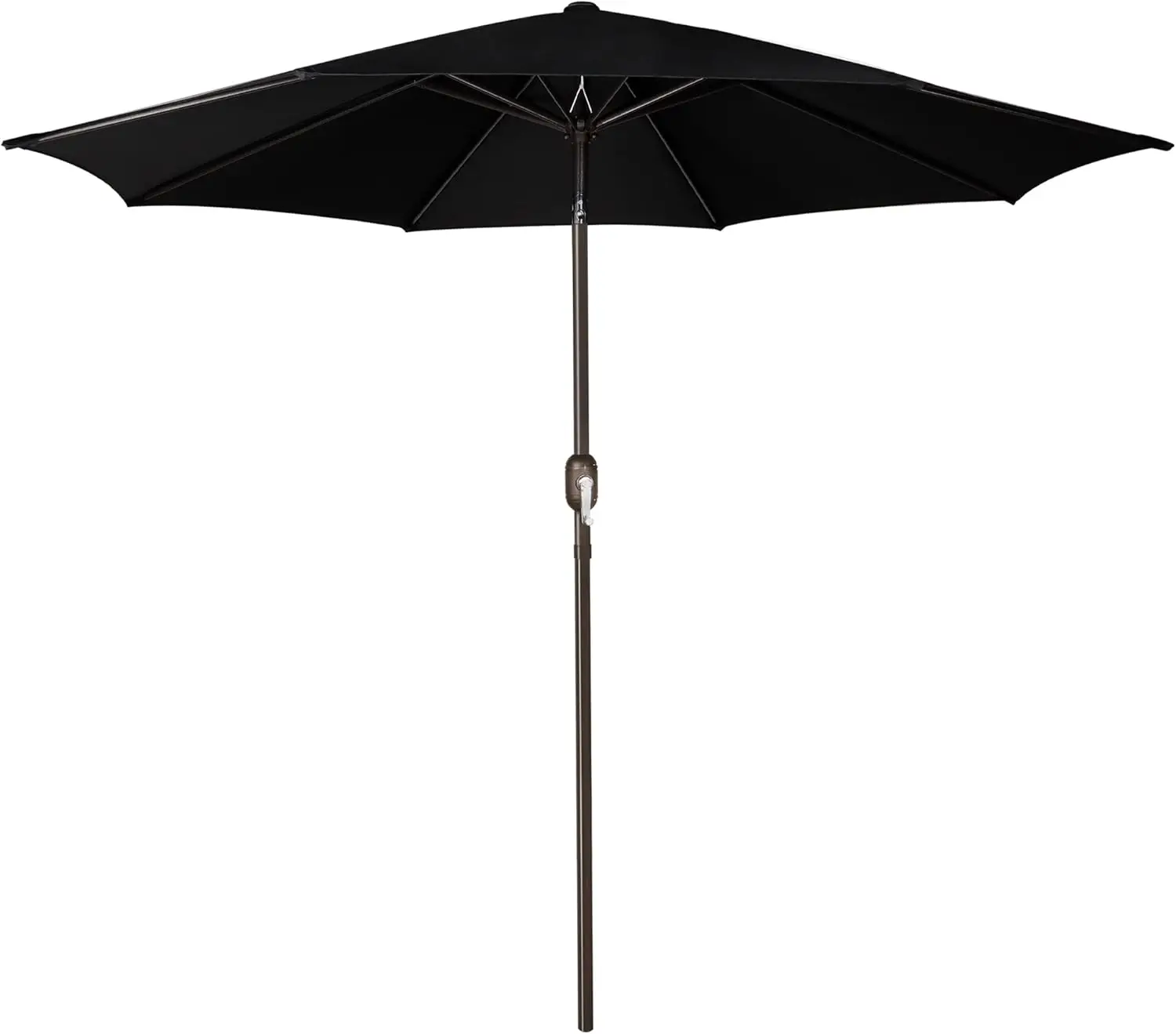 

9' Outdoor Patio Umbrella with Push Button Tilt and Crank, 8 Sturdy Ribs for Yard or Market Use