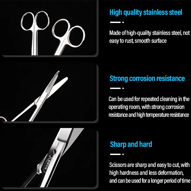 1pc Stitch Scissors Remove Suture Scissors Surgery Wire Cutter Medical Trimming Crescent Notch Scissors 14/16cm