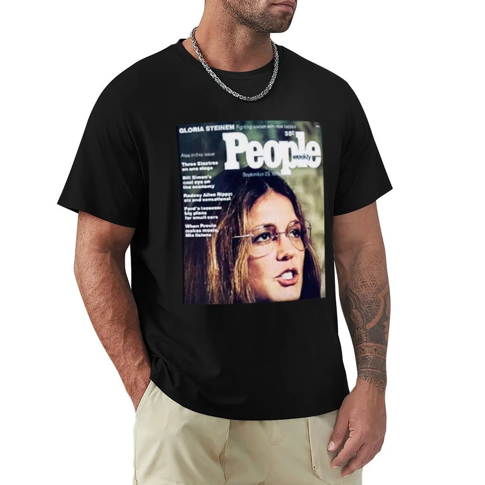 Gloria Steinem on cover of People Magazine T-Shirt Casual Lightweight Short Sleeve Top