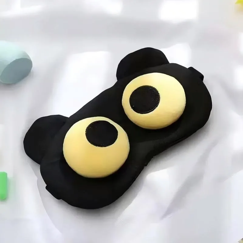 1 Pcs Funny Sleep Eye Mask Cute Cartoon Cold Compress Hot Compress Light Blocking Relieve Fatigue Breathable Eye Mask