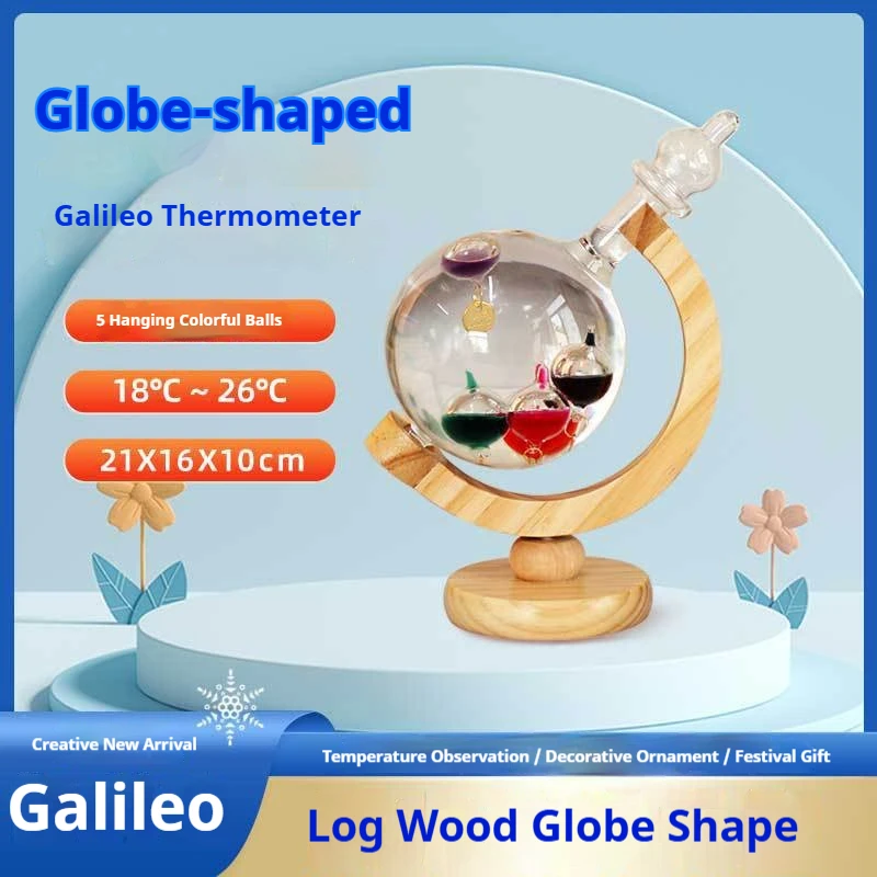 Creative Gift Galileo-Thermometer, farbige Kugel, hängendes Schlafzimmer im Innenbereich, Weinschrank, Wohnzimmer, Physik-Dekoration, Kinder