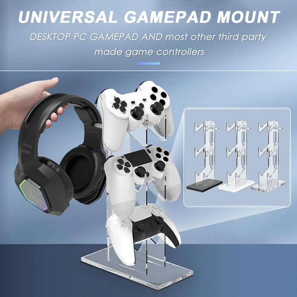 Game Controller Holder Headset Stand 3 Tier Controller Holder and Headset Stand for PS5/PS4/PS3/PS2 for Switch Pro/for Xbox