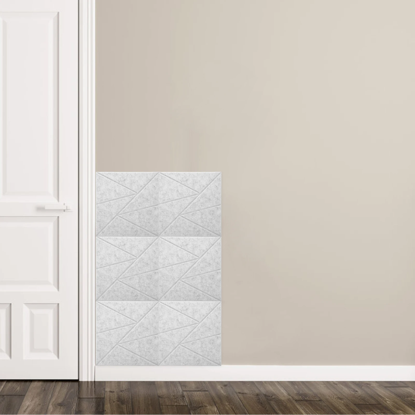

6pcs Acoustic Panels Soundproof Beige Polyester Ceiling Tiles Wall Stickers Noise Reduction Office Gaming Room Foam Pads