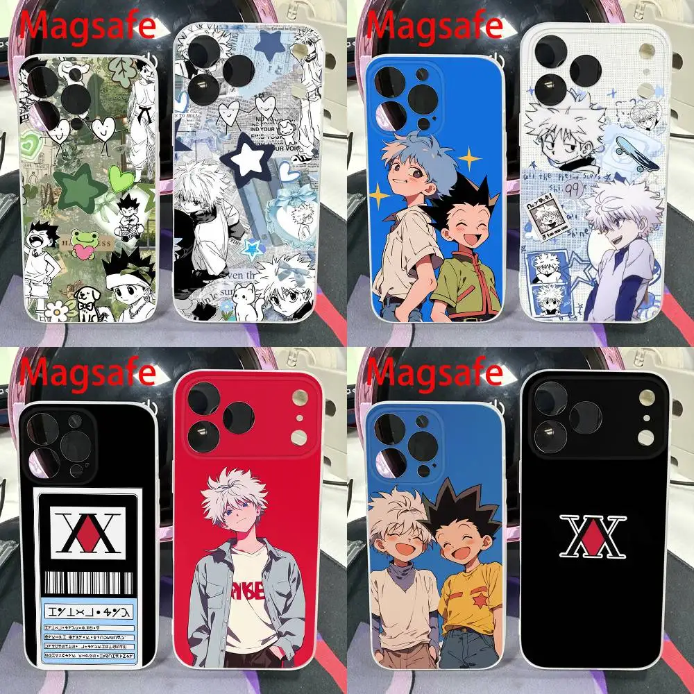 Чехол для телефона H-Hunter Gon Freecss Killua Zoldyck для iPhone 14,16,15,11,13,17,12,Air,Mini,Plus,E,Pro,Max Magnetic Magsafe Cover