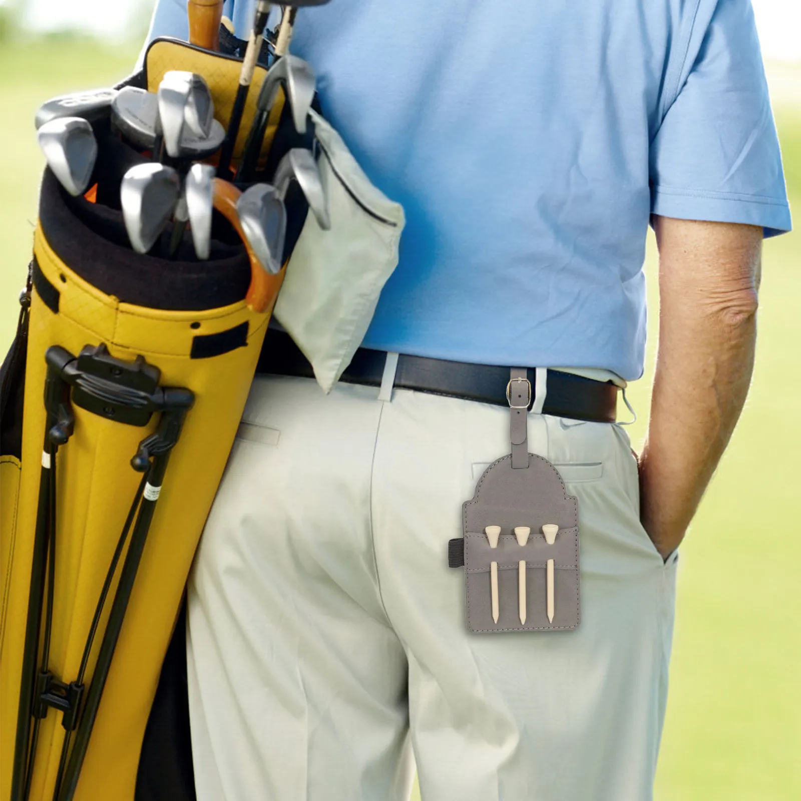 Golfing Tee Holder Stable Plastic Lightweight Portable Tees Container for Golf Bag Pouch Belt Tees Keeping Organizer Golfing