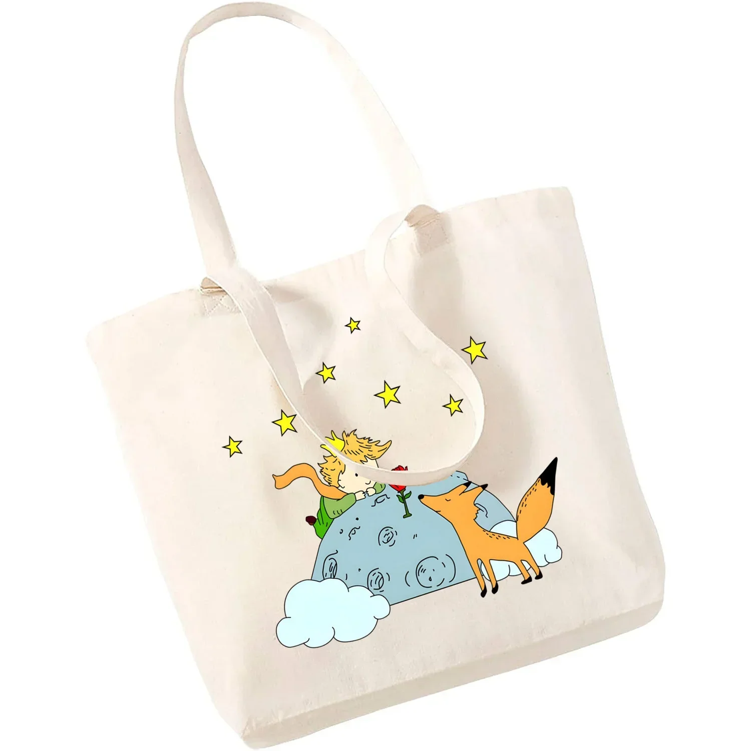 Ladies Shoulder Bags Popular Printed Tote Bags Little Prince Earth Space Y2K Art Harajuku Kawaii Shopping Bag