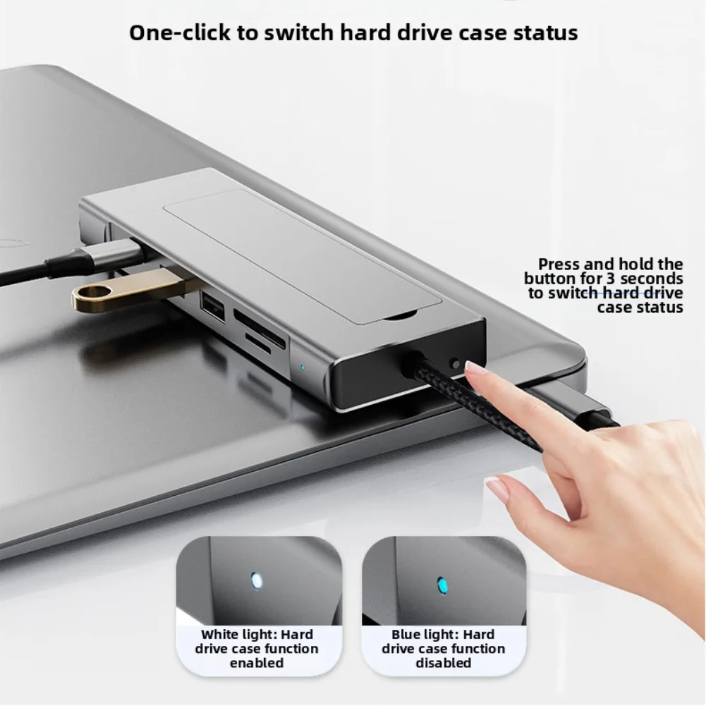 Versatile USB Hub M.2 NVMe For-SATA SSD Enclosure Storage USB3.2 Type-c To HDMI-Compatible Dock Station USB For Macbook Tool