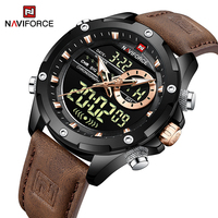 NAVIFORCE Men Watch Digital Sport Top Brand Luxury WristWatch Military Leather LED Quartz Business Original Male Clock