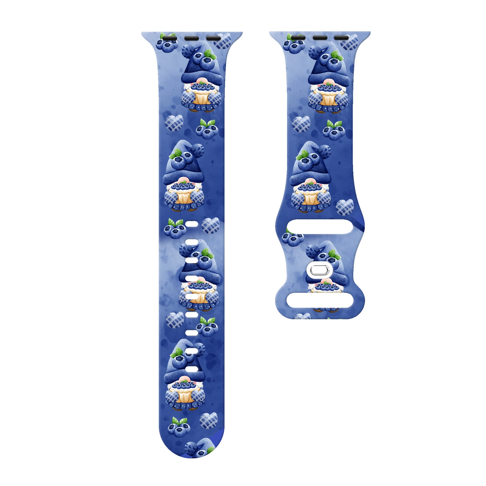 

Blueberry Fairy Printed Strap for Apple Watch 11 10 9 8 7 Silicone Band Replaceable Bracelet for iWatch 46/44/42/41mm Watchband