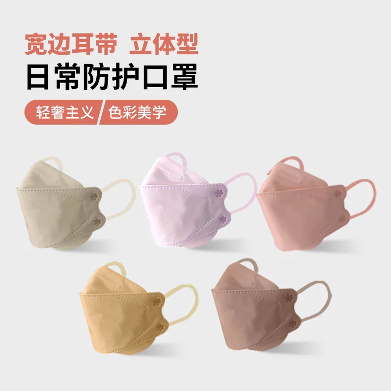 50 قطعة من أقنعة الوجه القابل للتصرف على شكل سمكة للبالغين، مضادة للغبار، النسخة الكورية للسيدات Mascarillas #3